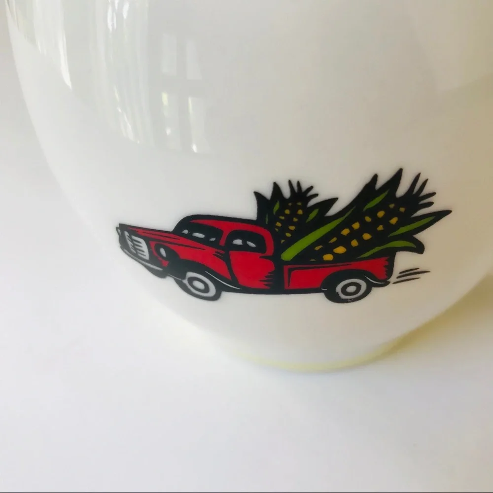 VINTAGE TRUCK Dale & Thomas Mugs Corn Popcorn Cream Cups Set Truck Country Farm